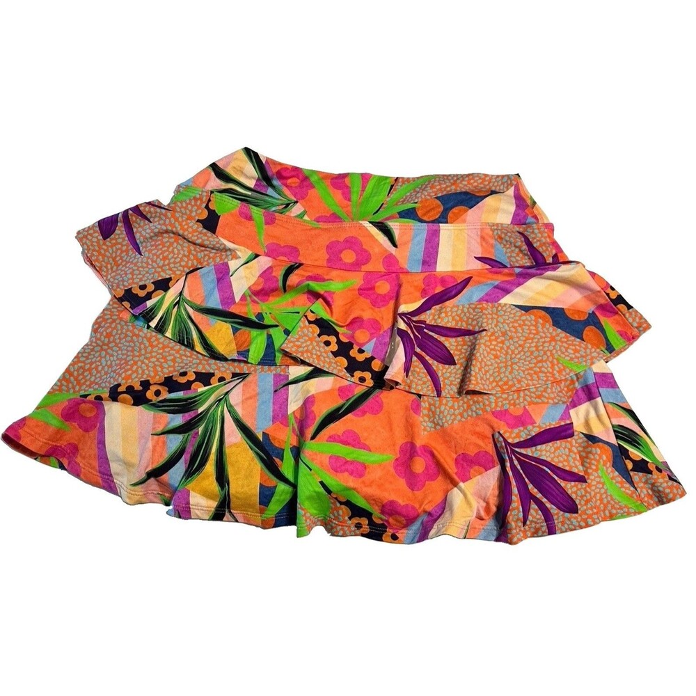 dona jo Ladies sz L (2) Tennis Golf Pickleball ruffle skort stretch pull on